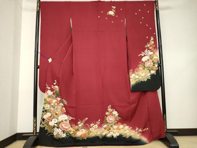 平和屋着物●豪華振袖 御所車花文 暈し染め 金彩 正絹 逸品 AABL2021ck