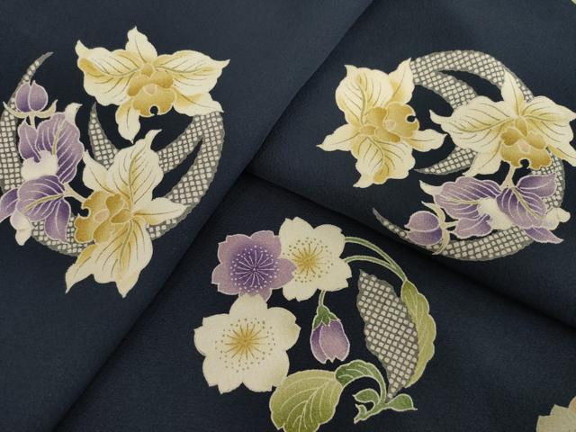 平和屋着物●上質な小紋 花丸文 正絹 逸品 AABL2024ck