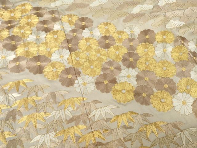 平和屋本店●銀座きしや 色留袖 駒刺繍 笹 松 菊 吉祥文 共箱・たとう紙付き 正絹 逸品 AABL2025ck