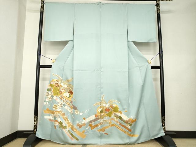 平和屋着物●創業460年・千總 色留袖 駒刺繍 吉祥花桐文 金彩 正絹 逸品 AABL2030ck