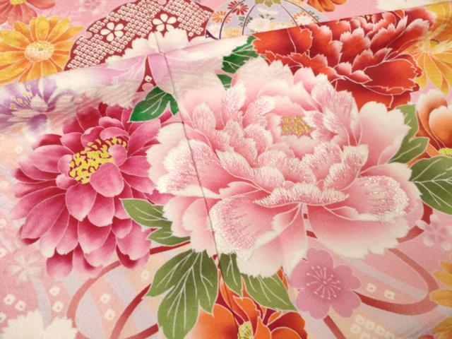 平和屋着物●豪華振袖 刺繍 花毬文 金糸 ロング丈 正絹 逸品 AABL2042ck