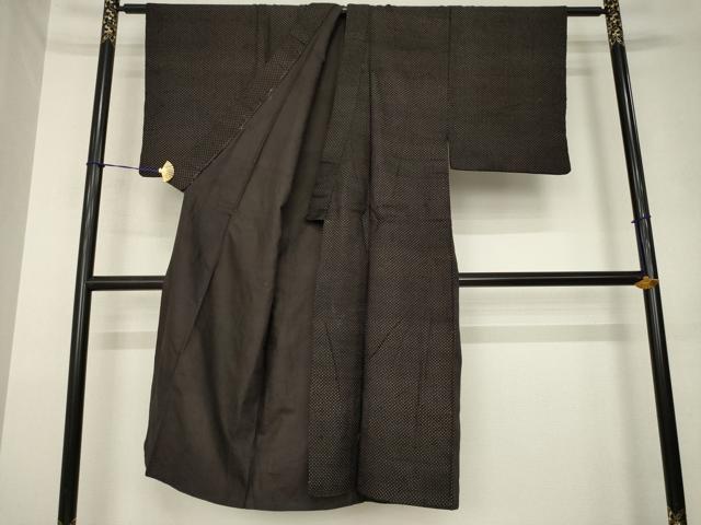 平和屋着物●男性 紬 水玉文 正絹 逸品 AABL2044ck