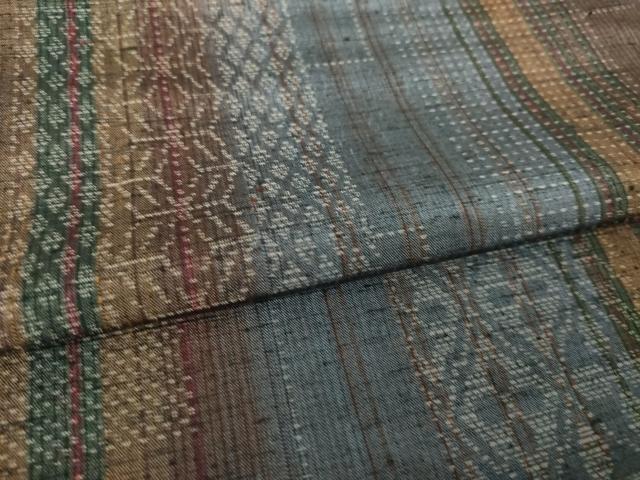 平和屋着物●本場真綿絢結城紬 短冊花間道 証紙付き 正絹 逸品 AABL2046ck