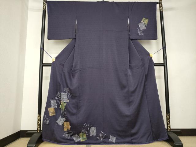 平和屋着物●訪問着 絞り 刺繍 色紙重ね毬文 金糸 金彩 正絹 逸品 AABL2048ck