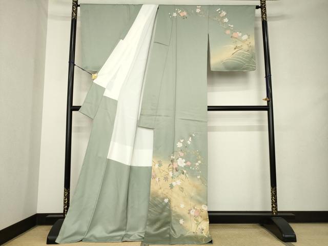 平和屋着物●訪問着 飾花文 暈し染め 金彩 正絹 逸品 未使用 AABL2050ck