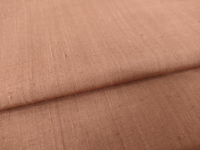 平和屋着物●結城紬 色無地 真赭色 正絹 逸品 未使用 AABL2051ck