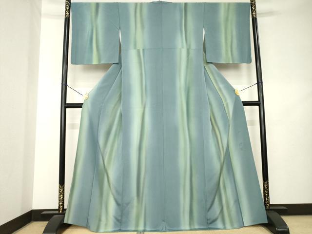 平和屋着物●西川博 小紋 間道 暈し染め 正絹 逸品 AABL2056ck