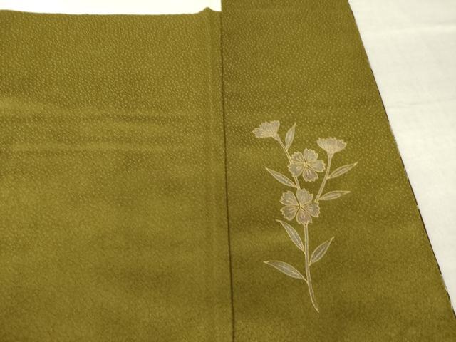 平和屋着物●訪問着 刺繍 草花文 暈し染め 金彩 正絹 逸品 AABL2057ck
