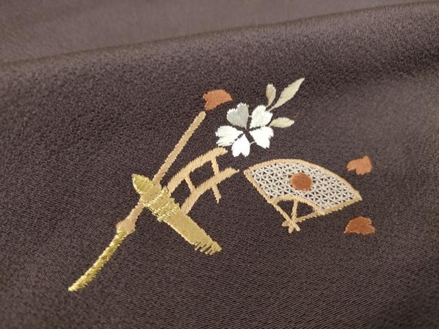 平和屋着物●訪問着 総刺繍 兎花文 金糸 正絹 逸品 未使用 AABL2058ck