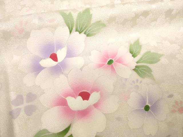 平和屋着物●豪華振袖 流水花文 暈し染め 正絹 逸品 AABL2062ck