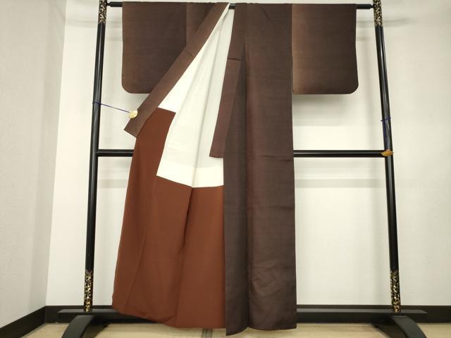 平和屋着物●上質な紬 間道 正絹 逸品 AABL2077ck