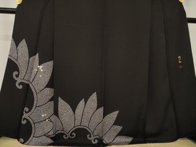 平和屋着物●周一郎 訪問着 螺鈿 草花文 金彩 正絹 逸品 AABL2078ck