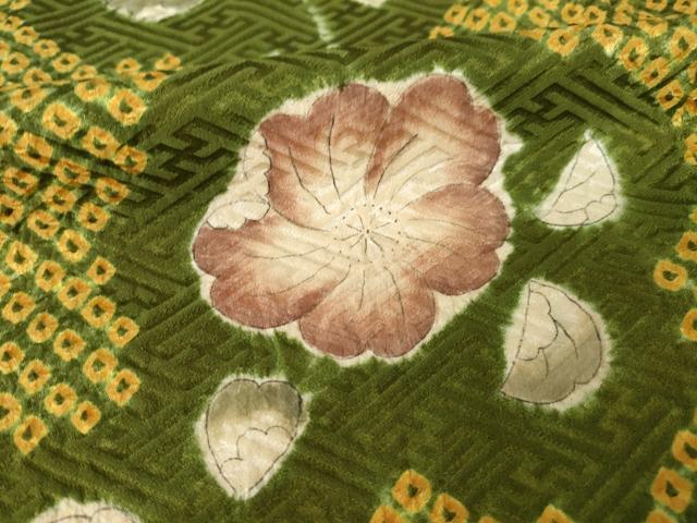 平和屋着物●上質な小紋 辻が花 絞り 舞花文 正絹 逸品 AABL2079ck