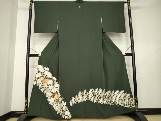平和屋着物●豪華色留袖 駒刺繍 菊尽くし 金糸 金彩 ますいわ屋扱い 正絹 逸品 AABL2088ck