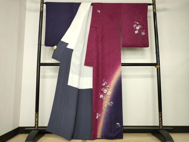 平和屋着物●訪問着 草花文 暈し染め 金彩 正絹 逸品 AABL2090ck
