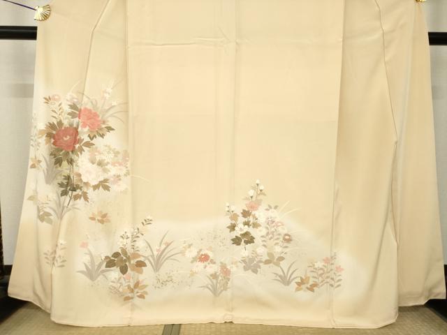 平和屋着物●訪問着 刺繍 草花文 暈し染め 金彩 正絹 逸品 AABL2094ck