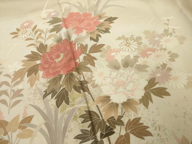 平和屋着物●訪問着 刺繍 草花文 暈し染め 金彩 正絹 逸品 AABL2094ck