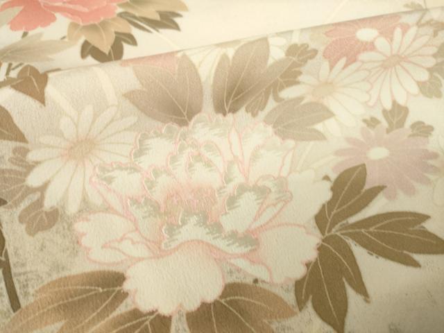 平和屋着物●訪問着 刺繍 草花文 暈し染め 金彩 正絹 逸品 AABL2094ck