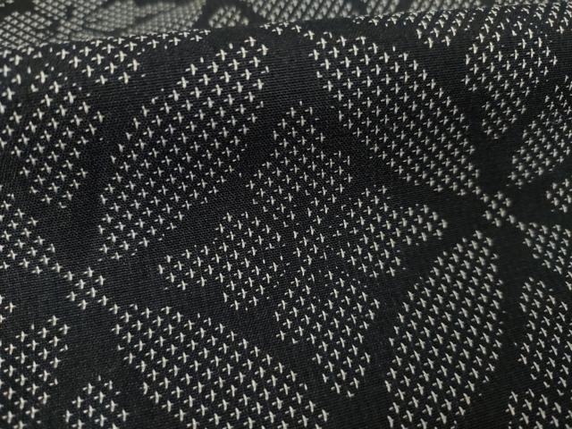 平和屋着物●上質な紬 七宝花文 黒地 正絹 逸品 AABL2095ck