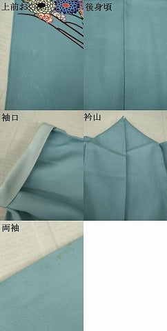 平和屋着物●本場琉球紅型 訪問着 立波花文 正絹 逸品 AABL2096ck