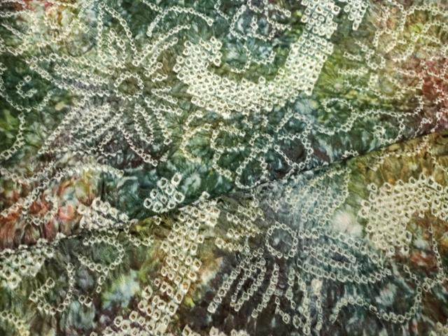 平和屋着物●上質な小紋 総絞り 花唐草文 正絹 逸品 AABL2107ck