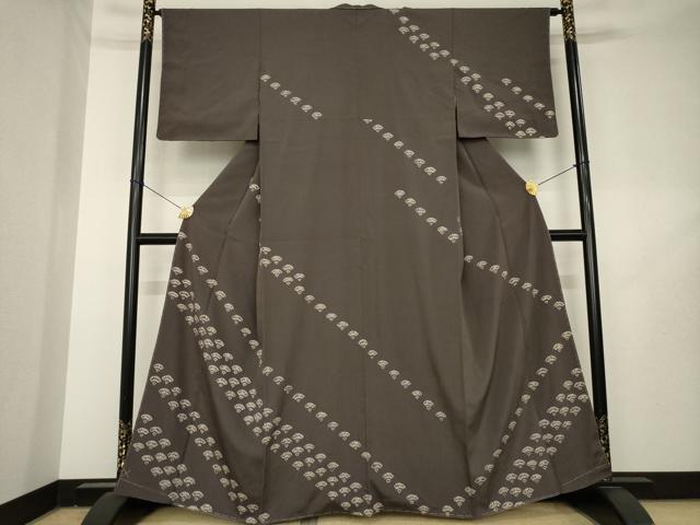 平和屋着物●訪問着 お召地 絞り 青海波 正絹 逸品 未使用 AABL2109ck