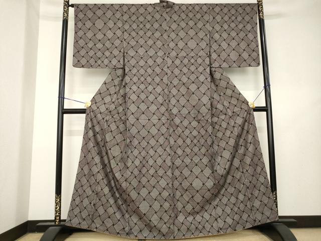 平和屋着物●本場大島紬 9マルキ 網目文 正絹 逸品 AABL2116ck