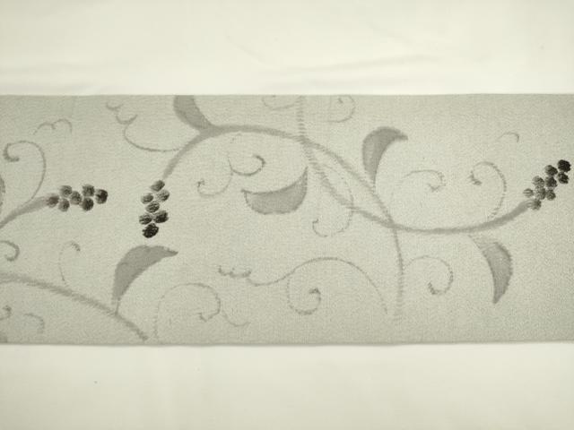 平和屋着物●九寸名古屋帯 手描き 葡萄蔦の葉文 正絹 逸品 AABL2131pf