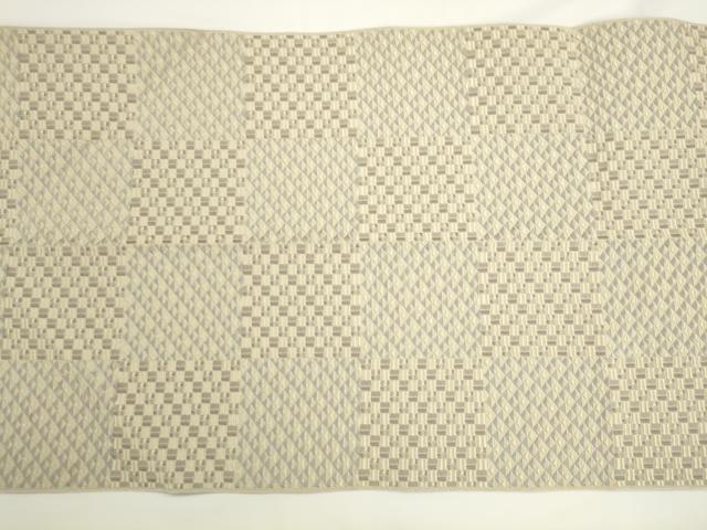 平和屋着物●1897年創業 名門岡野 本場筑前博多織 千年工房 八寸名古屋帯 市松文様 正絹 逸品 AABL2147pf