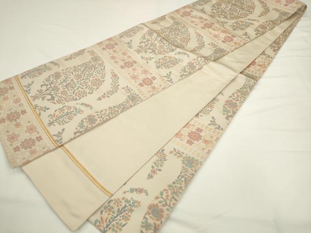 平和屋着物●織物一筋名門 織悦 全通柄 本袋帯 飾花文 金糸 正絹 逸品 AABL2165pf