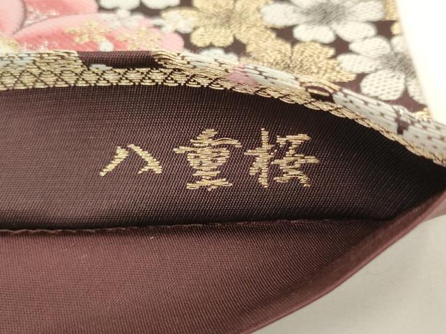 平和屋着物●六通柄袋帯 唐織 八重桜 金銀糸 正絹 逸品 AABL2166pf