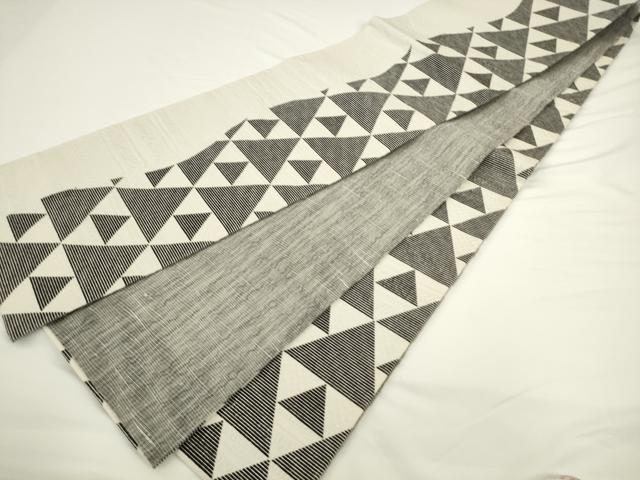 平和屋着物▽全通柄袋帯 スリーシーズン 春夏秋 鱗文 正絹 逸品 AABL2179pf