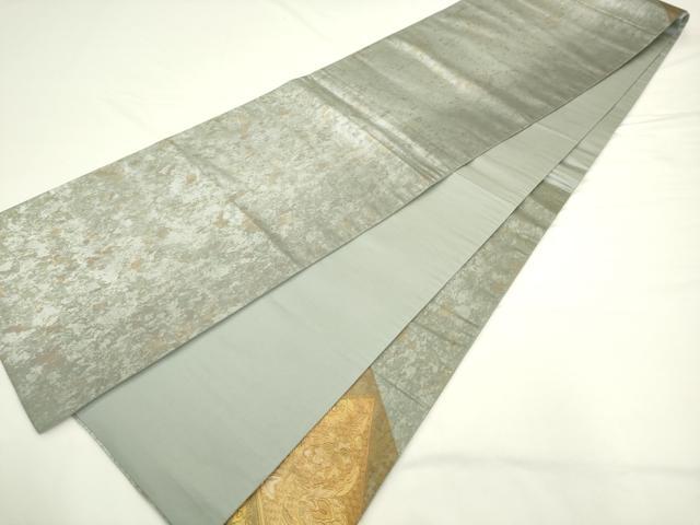 平和屋着物●太鼓柄袋帯 螺鈿 飾花文 金銀彩 引箔 正絹 逸品 AABL2190pf