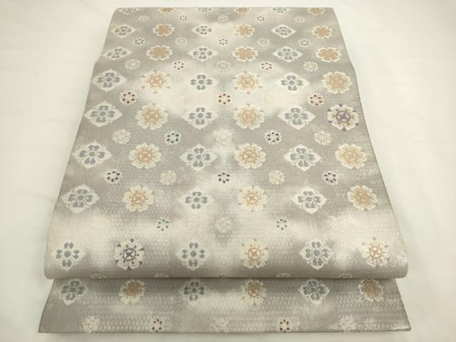 平和屋着物●両面六通柄袋帯 飾花文 金糸 やまと誂製 正絹 逸品 AABL2203pf