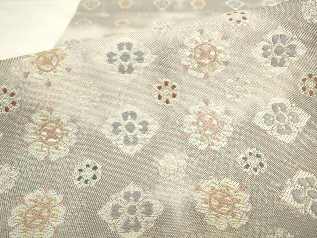 平和屋着物●両面六通柄袋帯 飾花文 金糸 やまと誂製 正絹 逸品 AABL2203pf
