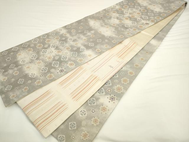 平和屋着物●両面六通柄袋帯 飾花文 金糸 やまと誂製 正絹 逸品 AABL2203pf