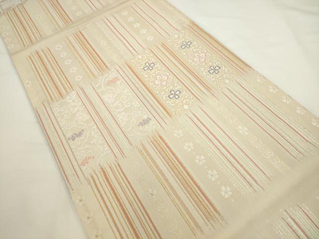 平和屋着物●両面六通柄袋帯 飾花文 金糸 やまと誂製 正絹 逸品 AABL2203pf