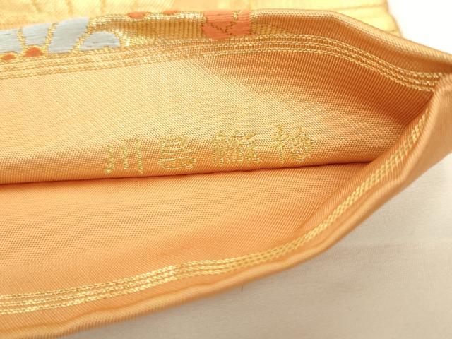 平和屋着物●西陣 川島織物 六通柄 本袋帯 唐織 結び紐花文 金銀糸 正絹 逸品 AABL2218pf