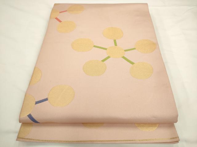平和屋着物◎全通柄 本袋帯 舞花文 金糸 正絹 逸品 AABL2230pf