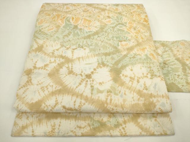 平和屋着物●全通柄九寸名古屋帯 絞り 抽象文様 正絹 逸品 AABL2331pf