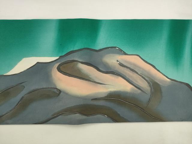 平和屋着物▼塩瀬 九寸名古屋帯 作家物 遠山文 正絹 逸品 AABL2358pf