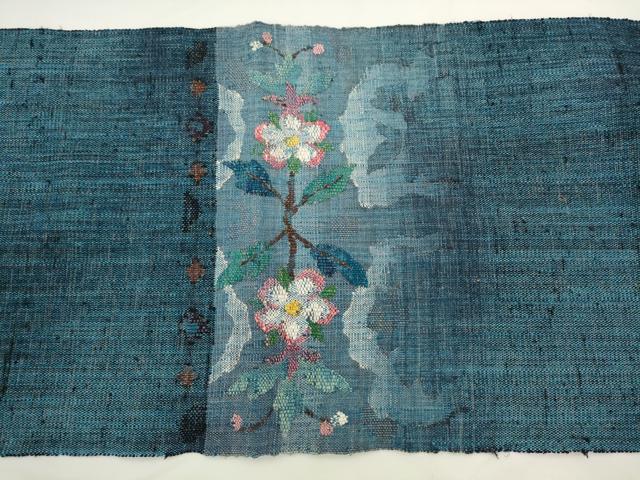 平和屋着物●八寸名古屋帯 紬地 枝花文 正絹 逸品 AABL2362pf