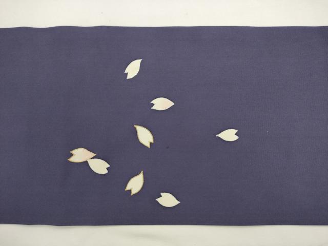 平和屋着物●九寸名古屋帯 作家物 雪輪舞桜文 金彩 正絹 逸品 AABL2387pf