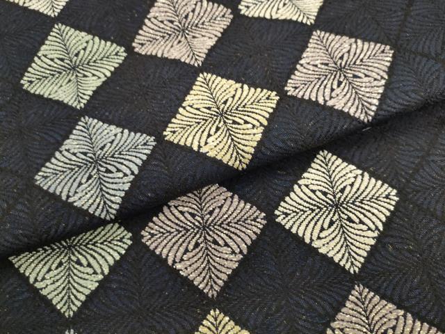 平和屋着物●六通柄袋帯 菱文 金糸 正絹 逸品 AABL2396pf