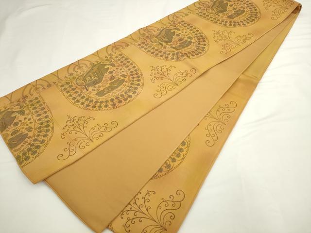 平和屋着物▼六通柄袋帯 人物文 正絹 逸品 AABL2407pf