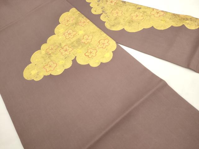 平和屋着物●塩瀬 九寸名古屋帯 雲取り舞桜文 金彩 正絹 逸品 AABL2415pf