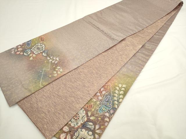 平和屋着物●太鼓柄袋帯 辻が花 絞り 金糸 正絹 逸品 AABL2426pf
