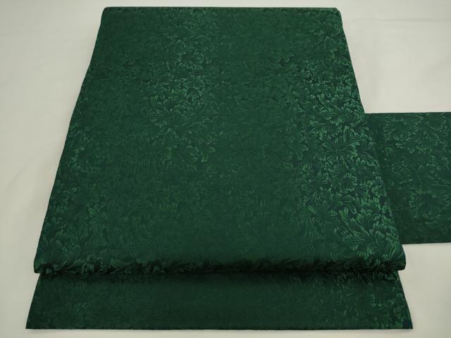 平和屋着物●全通柄九寸名古屋帯 草花文 鉄色 正絹 逸品 AABL2427pf