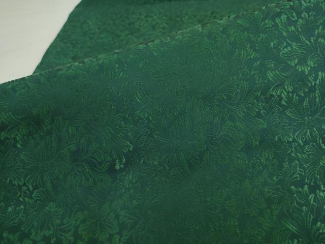 平和屋着物●全通柄九寸名古屋帯 草花文 鉄色 正絹 逸品 AABL2427pf