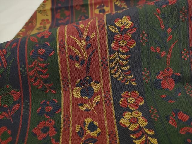平和屋着物●全通柄九寸名古屋帯 草花間道 正絹 逸品 AABL2431pf